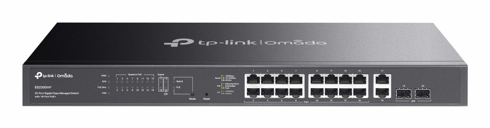 Switch TP-LINK ES220GMP 2 Wentylatory — zdjęcie 1 z 5