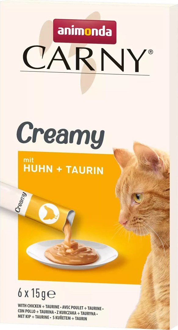 ANIMONDA Carny Creamy z kurczakiem + tauryna 6x 15g