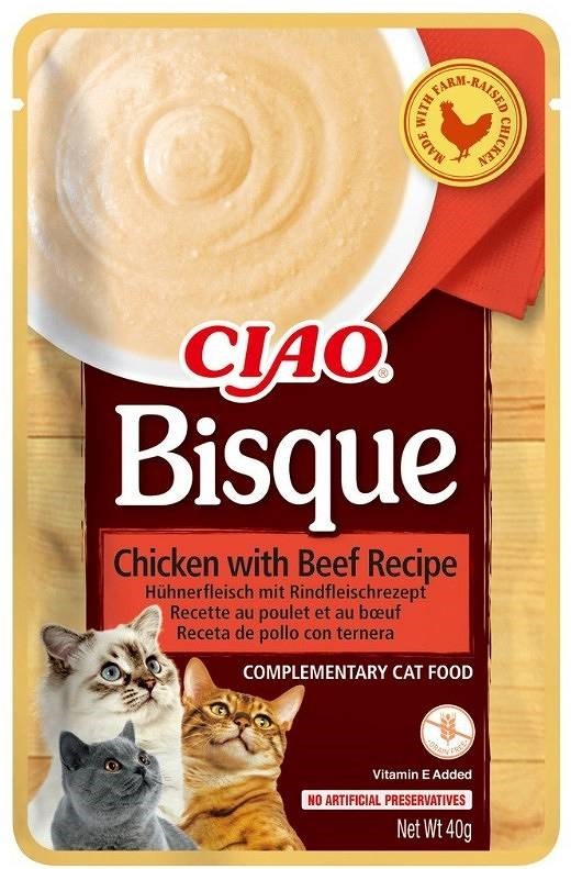 INABA CIAO Gęsta zupa z kurczakiem i wołowiną 40g — zdjęcie 1 z 5