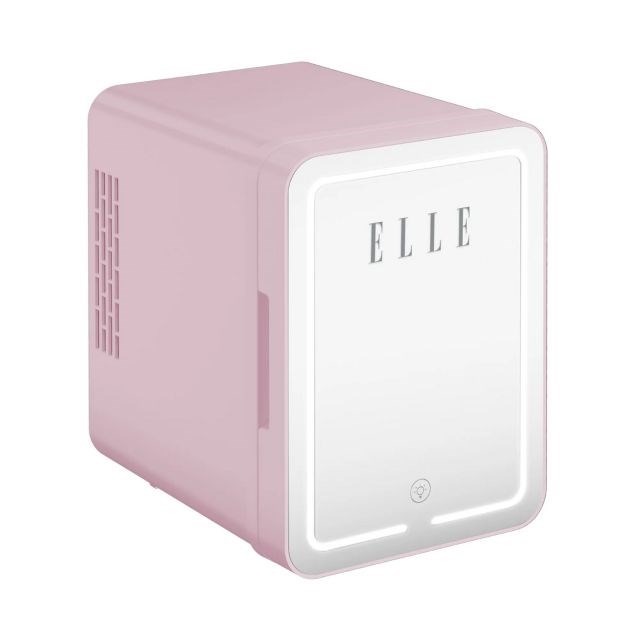 Mini lodówka z lusterkiem LED ELLE 4L fioletowa — zdjęcie 1 z 6