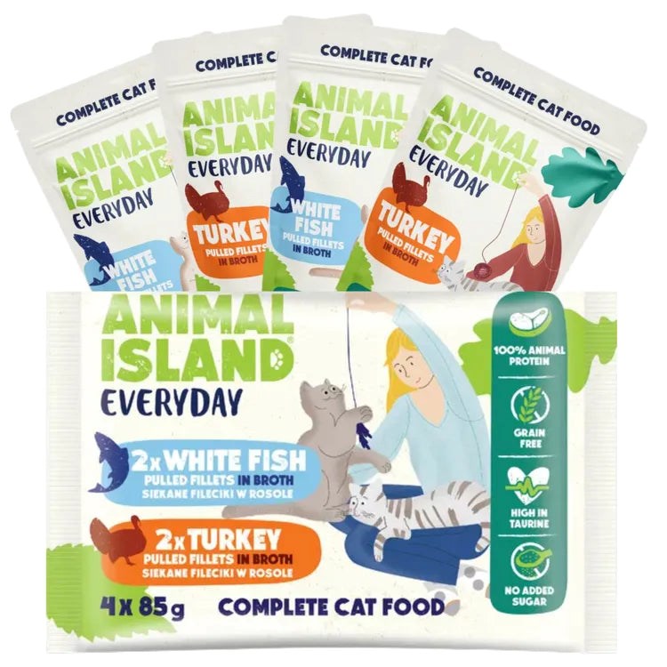 ANIMAL ISLAND Indyk / Biała ryba - 4x85g — zdjęcie 1 z 3