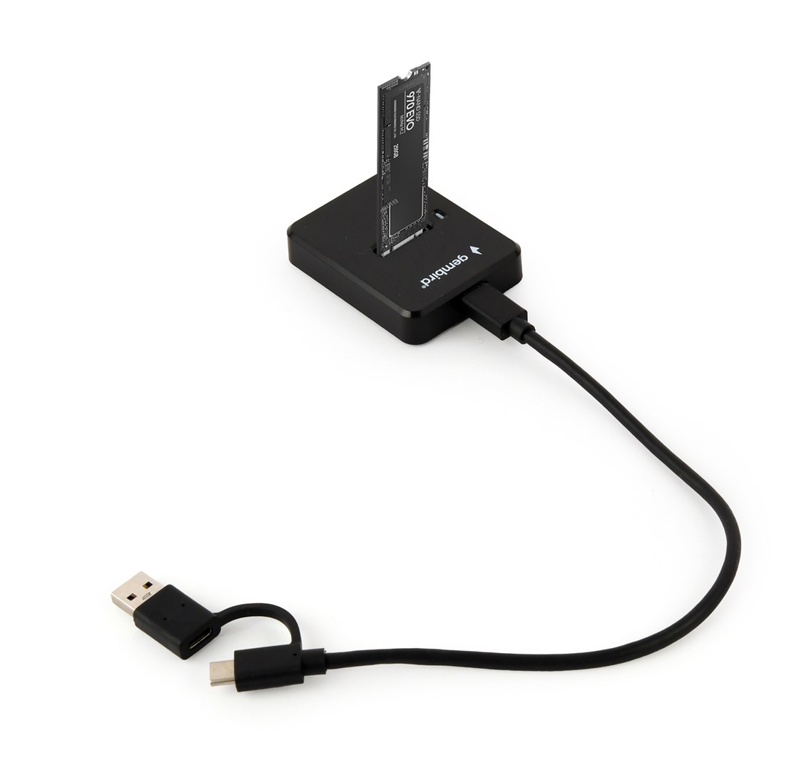 GEMBIRD STACJA DOKUJĄCA M.2 SATA I NVME SSD CZARNA — zdjęcie 1 z 8