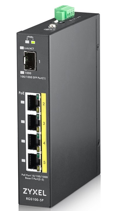 Switch Zyxel RGS100-5P PoE 120W Niezarządzany — zdjęcie 1 z 4