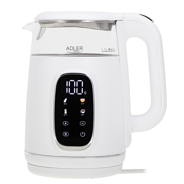 Czajnik elektryczny ADLER AD 1305 biało-srebrny 1,7 l — zdjęcie 1 z 8