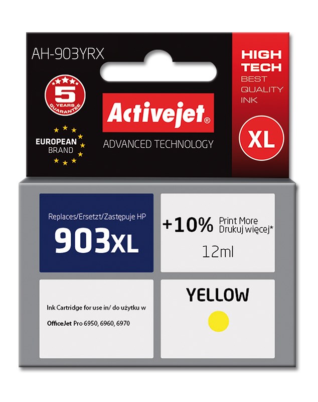 Activejet AH-903YRX Tusz, 12 ml, Kompatybilny z HP — zdjęcie 1 z 2