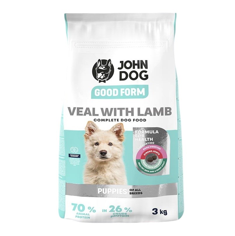 John Dog GOOD FORM SZCZENIAK 3kg cielęcina z jagnięciną