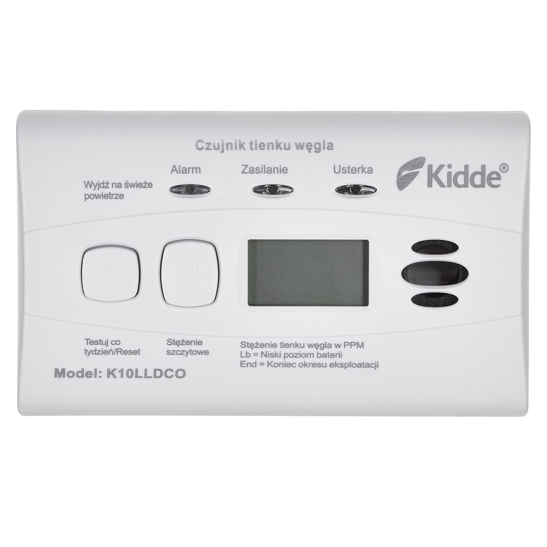 Czujnik tlenku węgla i czadu LCD K10LLDCO Kidde — zdjęcie 1 z 8