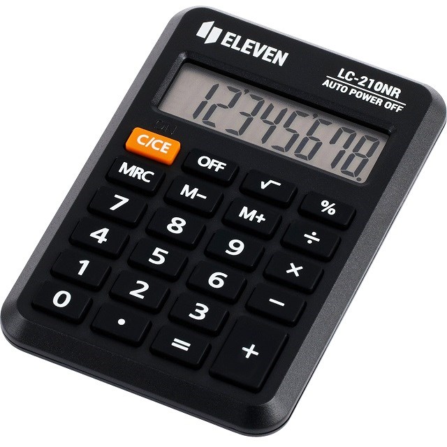 Eleven kalkulator LC-210NR, czarny, plastikowy — zdjęcie 1 z 8