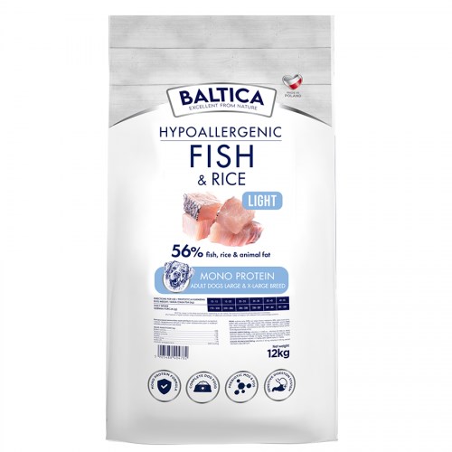 BALTICA NUTRACEUTIC Hypoallergenic Fish & Rice Light 12kg — zdjęcie 1 z 2