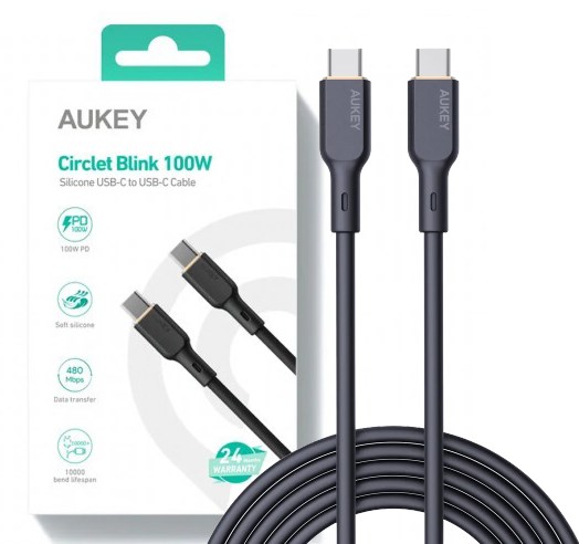 AUKEY CB-SCC101 Kabel USB-C 1m 5A 100W — zdjęcie 1 z 8