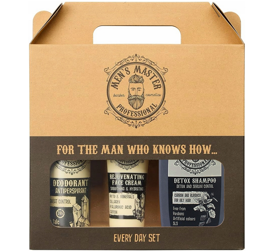 Zestaw MEN`S MASTER 485 ml - Krem, Szampon, Dezodorant