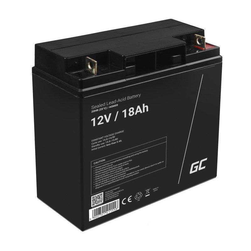 GREEN CELL AKUMULATOR ŻELOWY AGM09 12V 18AH — zdjęcie 1 z 8