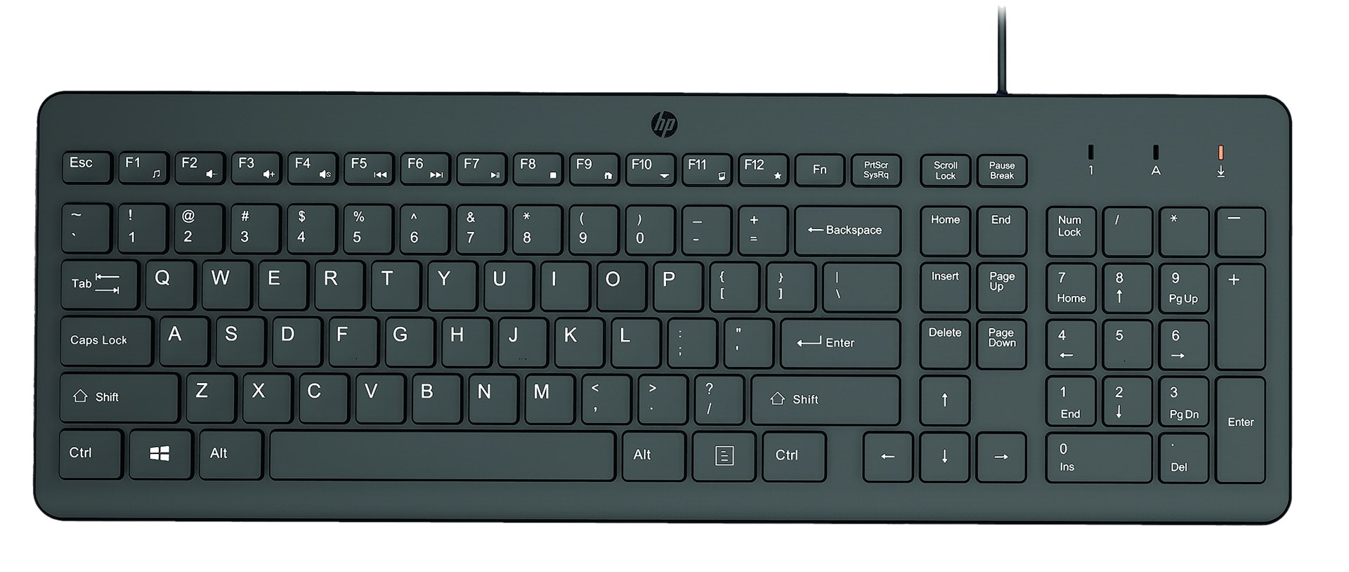 Klawiatura HP 150 Wired Keyboard czarna 1m — zdjęcie 1 z 2