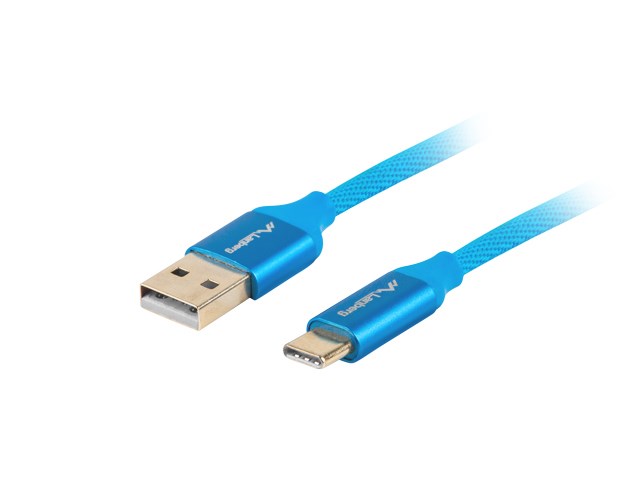 Kabel Lanberg Premium QC 3.0 USB 2.0, 1,8m, niebieski — zdjęcie 1 z 2