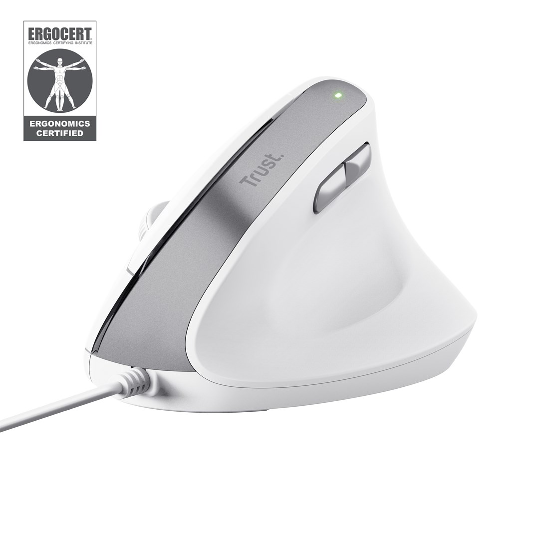 Mysz Trust BAYO II ERGONOMIC Biała Praworęczna — zdjęcie 1 z 7