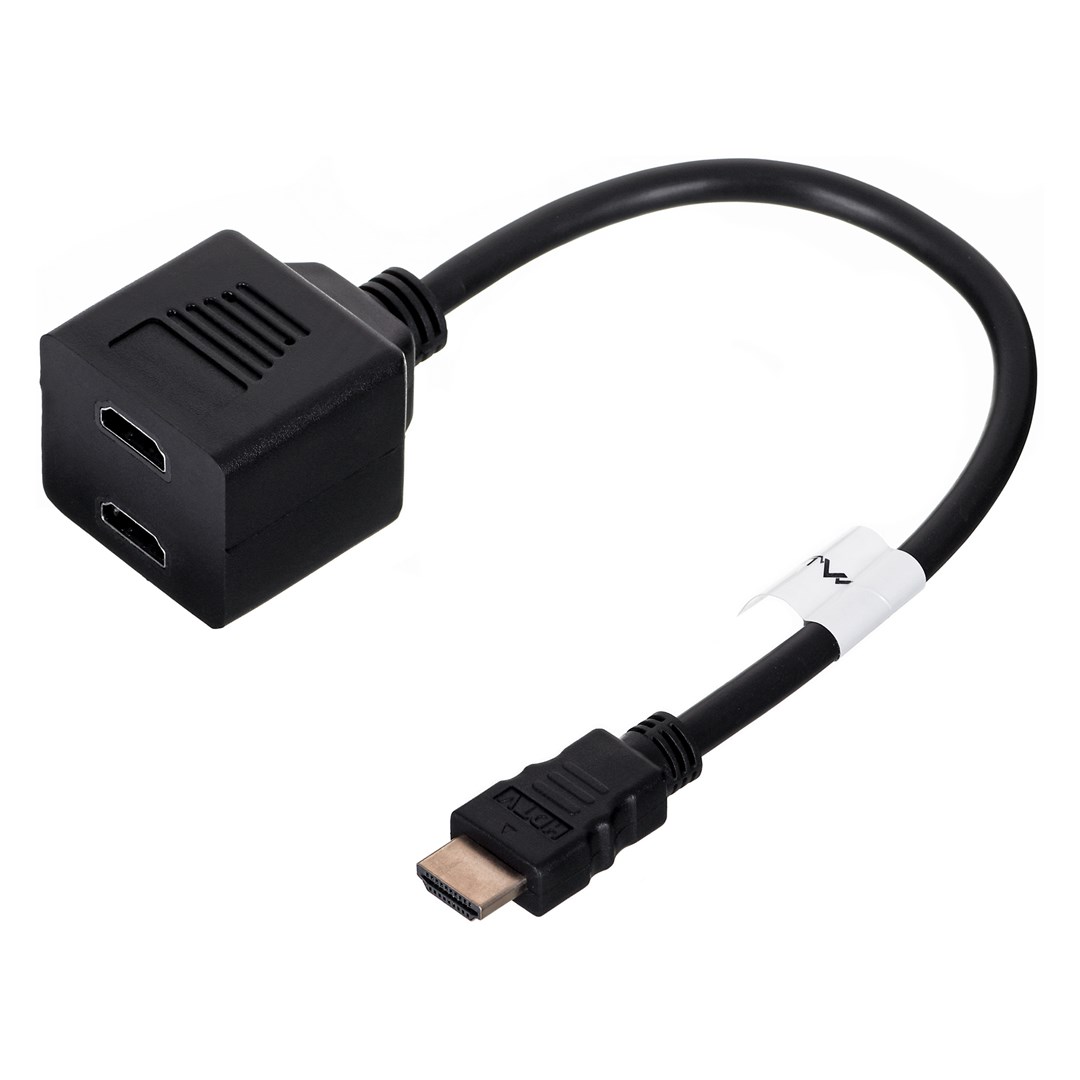 Splitter Lanberg AD-0019-BK (HDMI M - 2x HDMI F; 0,20m; czarny)