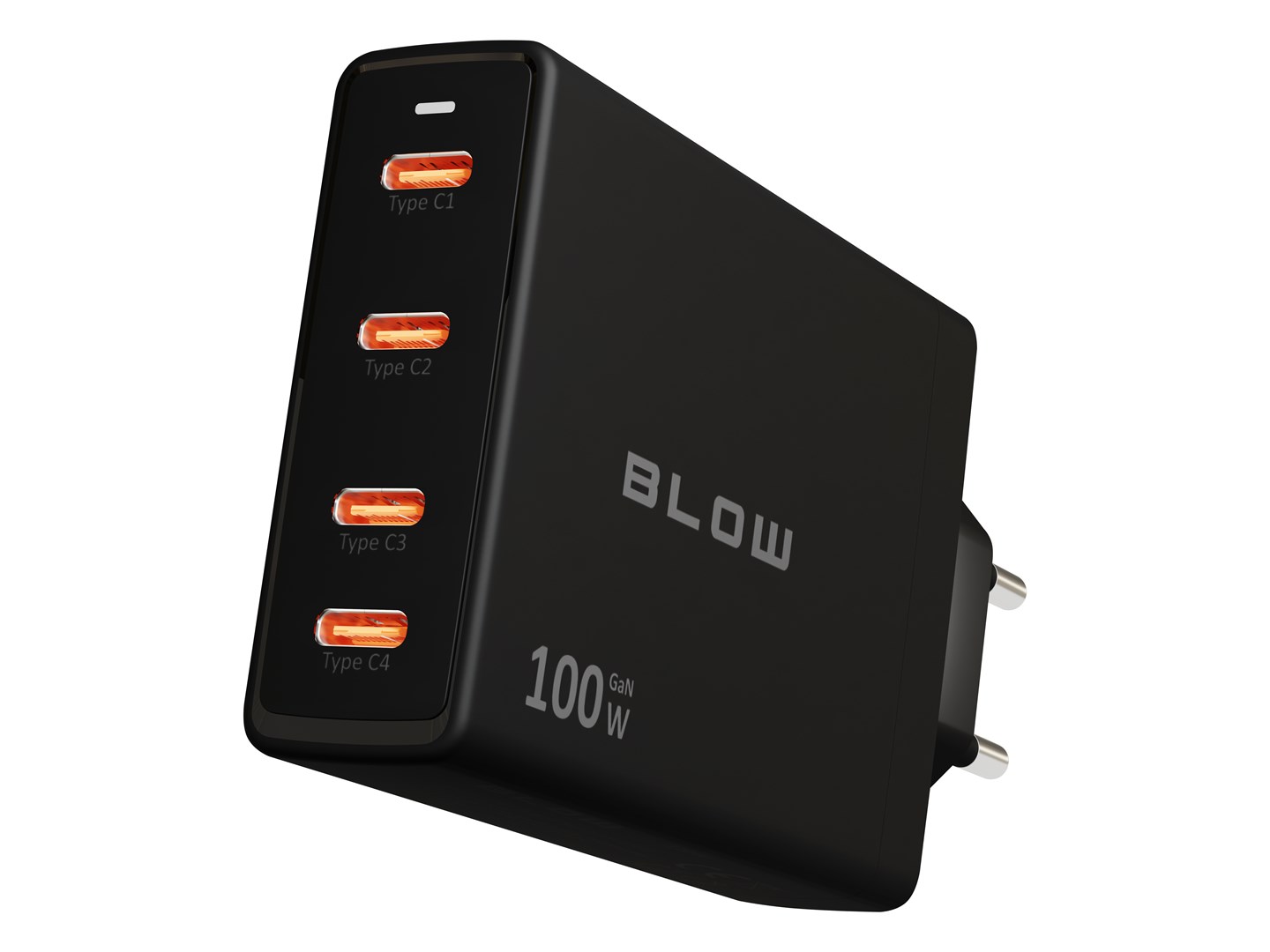 BLOW ŁADOWARKA SIECIOWA GNIAZDO USB-CX4 PD 100W GAN CZARNA — zdjęcie 1 z 6