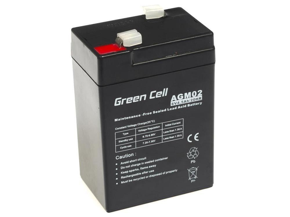 GREEN CELL AKUMULATOR ŻELOWY AGM02 6V 4,5AH — zdjęcie 1 z 5
