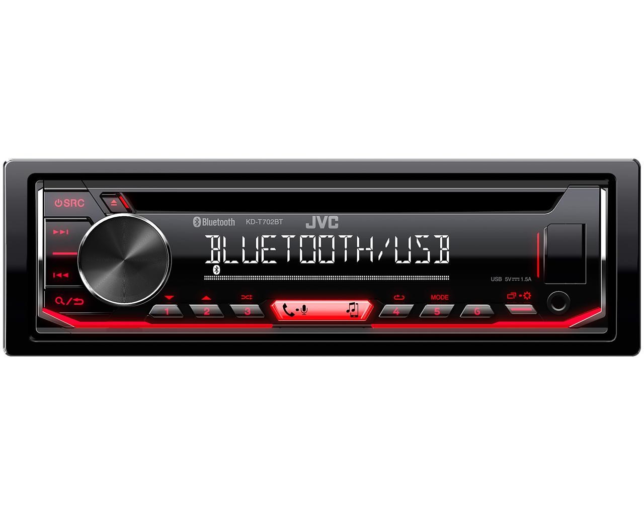 Radioodtwarzacz samochodowy JVC KD-T702BT (Bluetooth, CD + USB + AUX) — zdjęcie 1 z 2