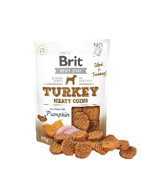 Brit Jerky Turkey Meaty Coins - 80g dla Szczenięt