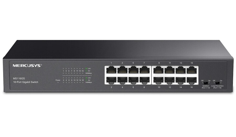 Switch Mercusys MS116GS - Wolnostojący, Czarny — zdjęcie 1 z 4