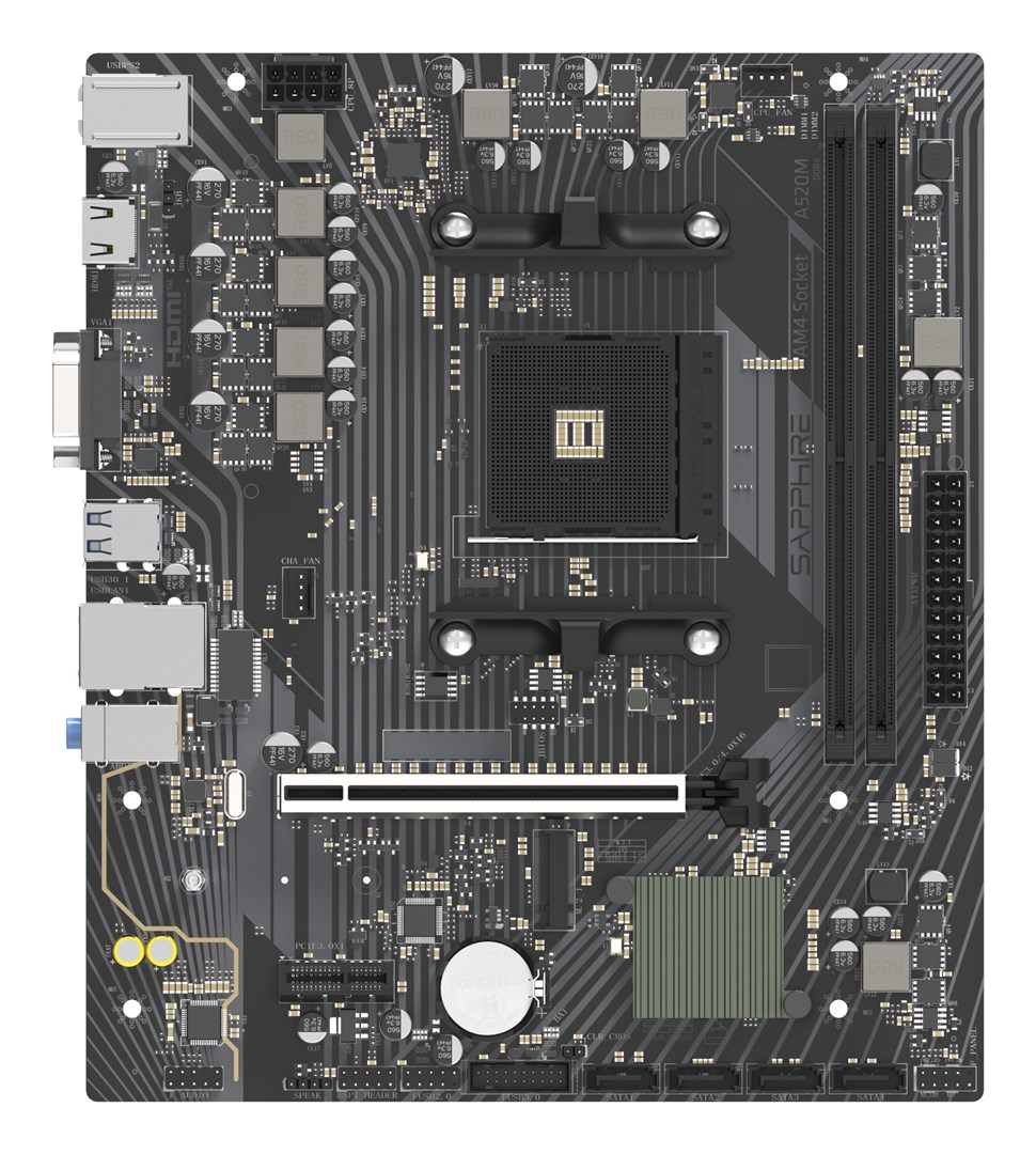 Płyta główna SAPPHIRE A520M-E Socket AM4 — zdjęcie 1 z 8