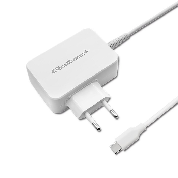QOLTEC ZASILACZ SIECIOWY 65W USB-C BIAŁY — zdjęcie 1 z 8