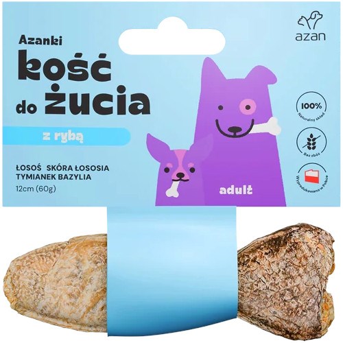 AZANKI Kość z łosoś 12cm, hipoalergiczna