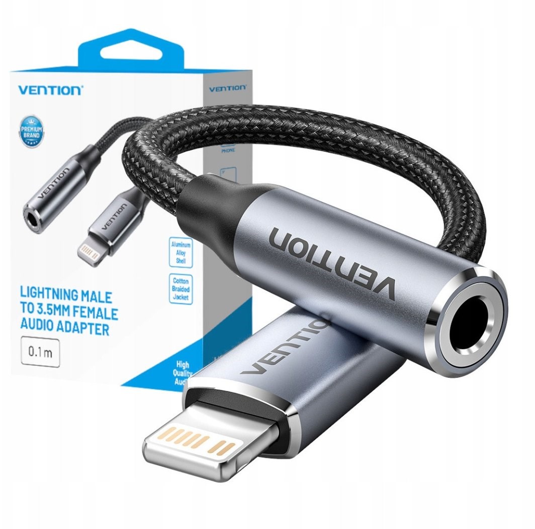 Adapter Lightning do 3.5mm Jack Vention 0,1m — zdjęcie 1 z 3