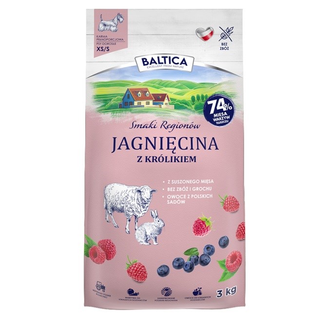BALTICA SMAKI REGIONÓW Jagnięcina z królikiem XS / S 3kg — zdjęcie 1 z 2