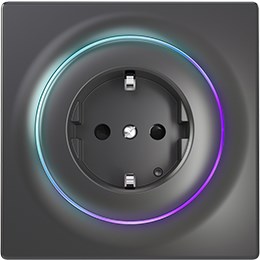 Inteligentne gniazdko FIBARO Outlet Walli Type F, antracyt — zdjęcie 1 z 5