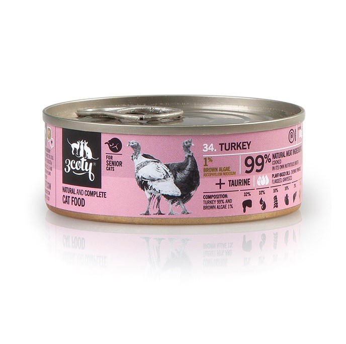3Coty TURKEY for Senior Cats 80g - Mokra Karma — zdjęcie 1 z 8