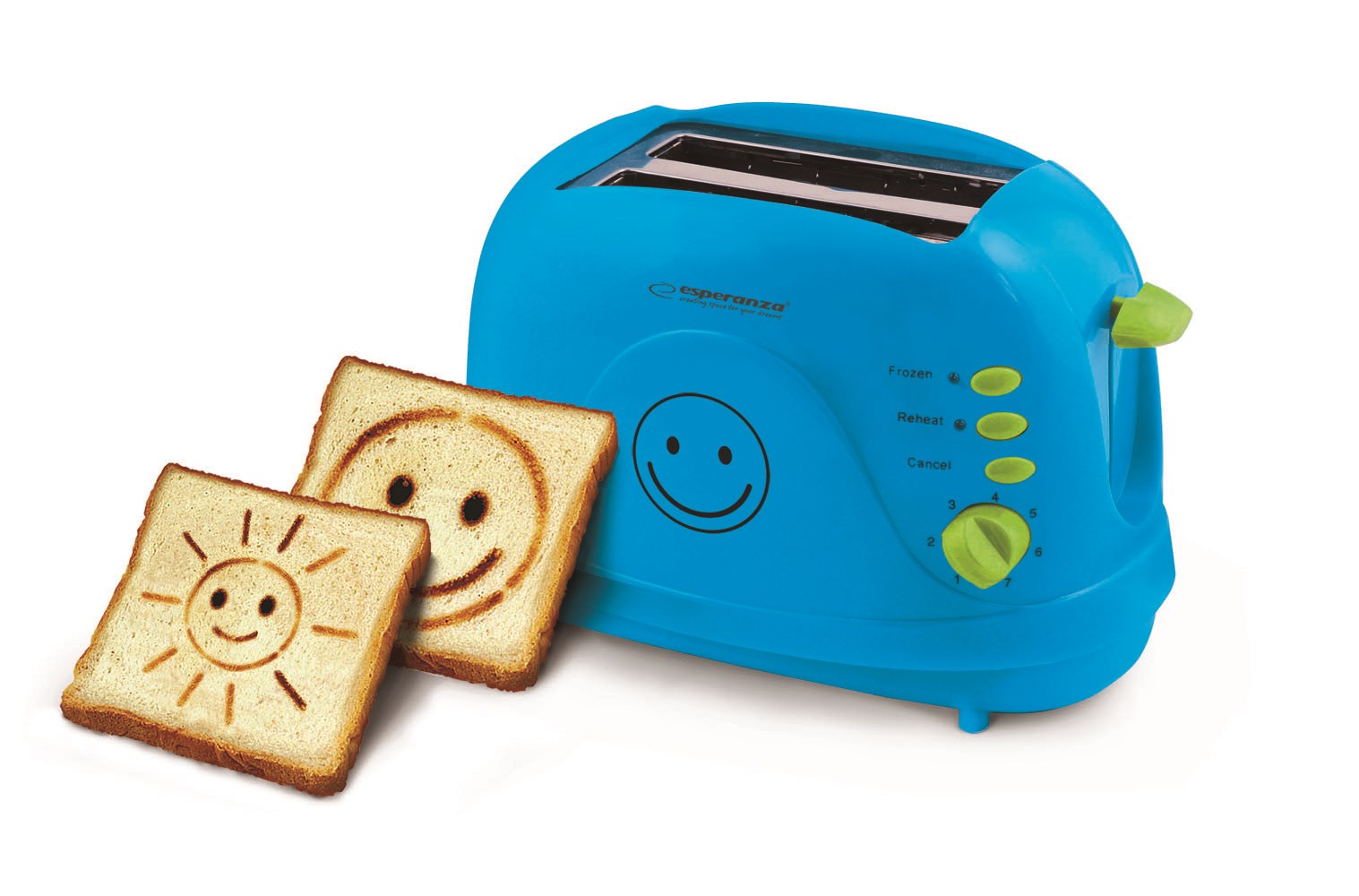 Toster Esperanza Smiley EKT003B (750W; kolor niebieski) — zdjęcie 1 z 3