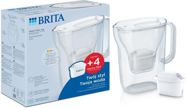Dzbanek filtrujący Brita Style Essential biały + 4 filtry MAXTRA PRO Pure Performance — zdjęcie 1 z 4