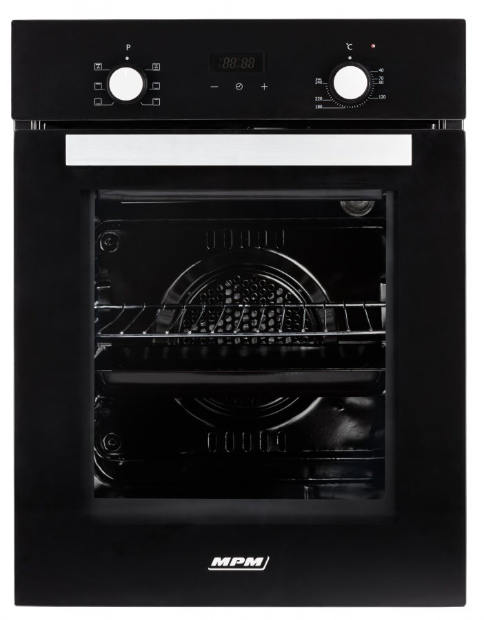 Piekarnik elektryczny do zabudowy MPM-45-BO-20 czarny, 45 cm, termoobieg, AQUA CLEAN