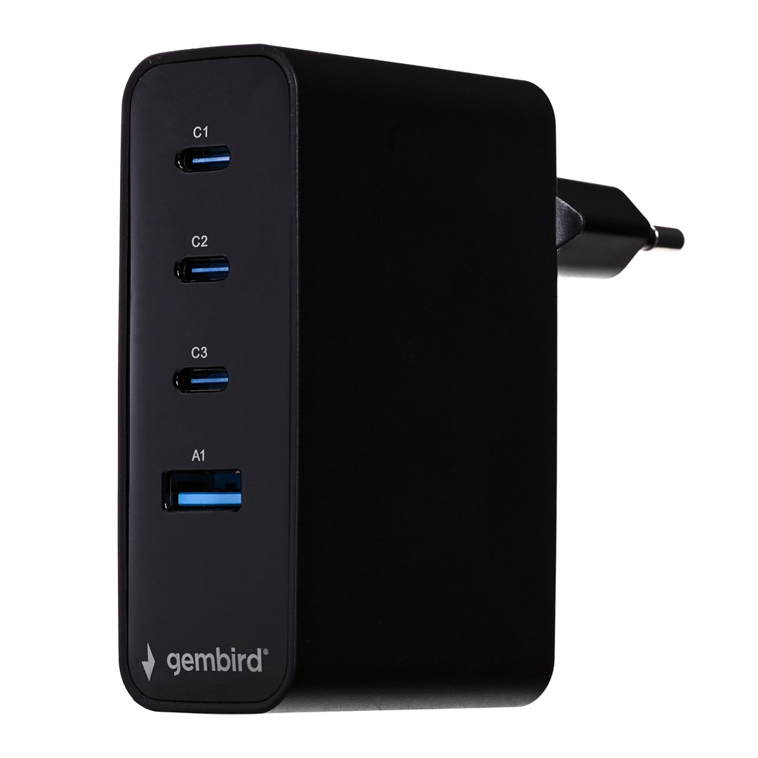 GEMBIRD 4-PORTOWA ŁADOWARKA SIECIOWA 100W CZARNA — zdjęcie 1 z 5