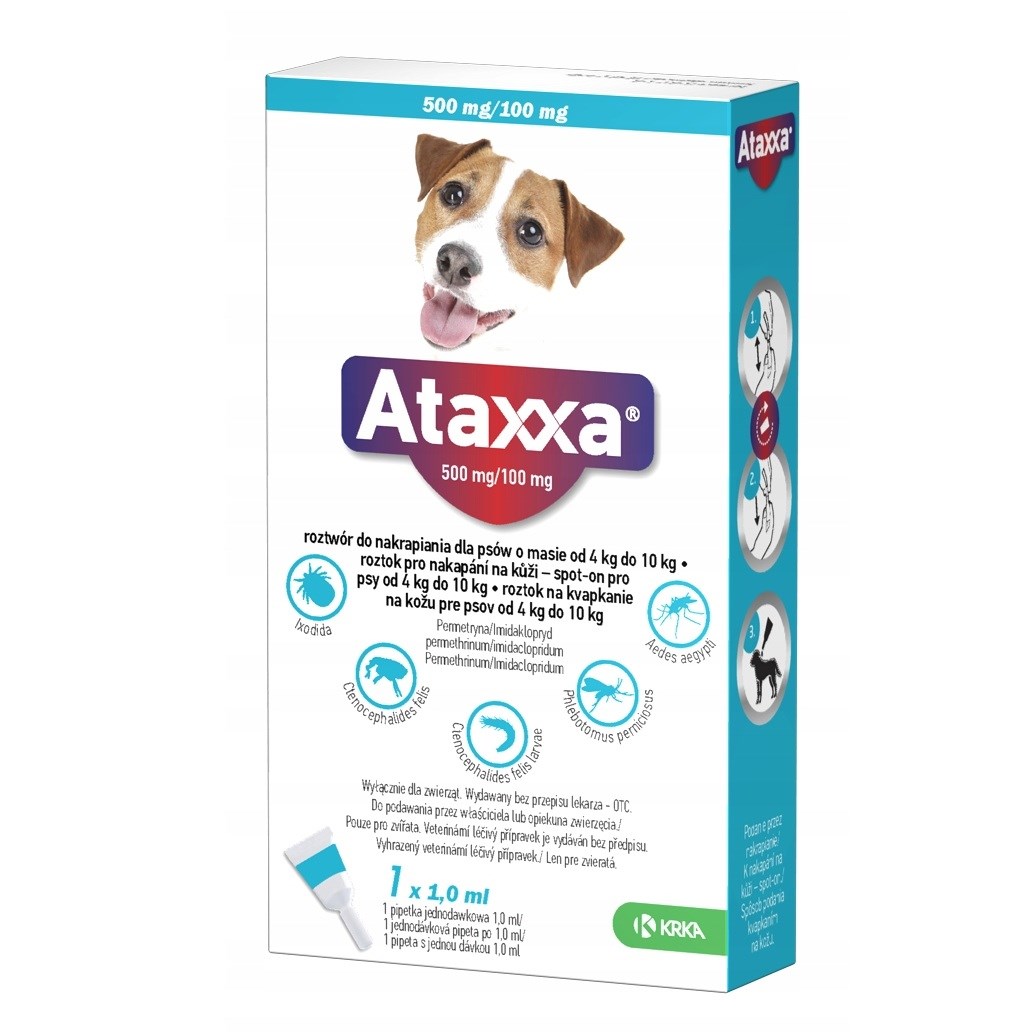 ATAXXA 500MG/100 MG SPOT ON 1 ML 1 PIPETA Dla Psów