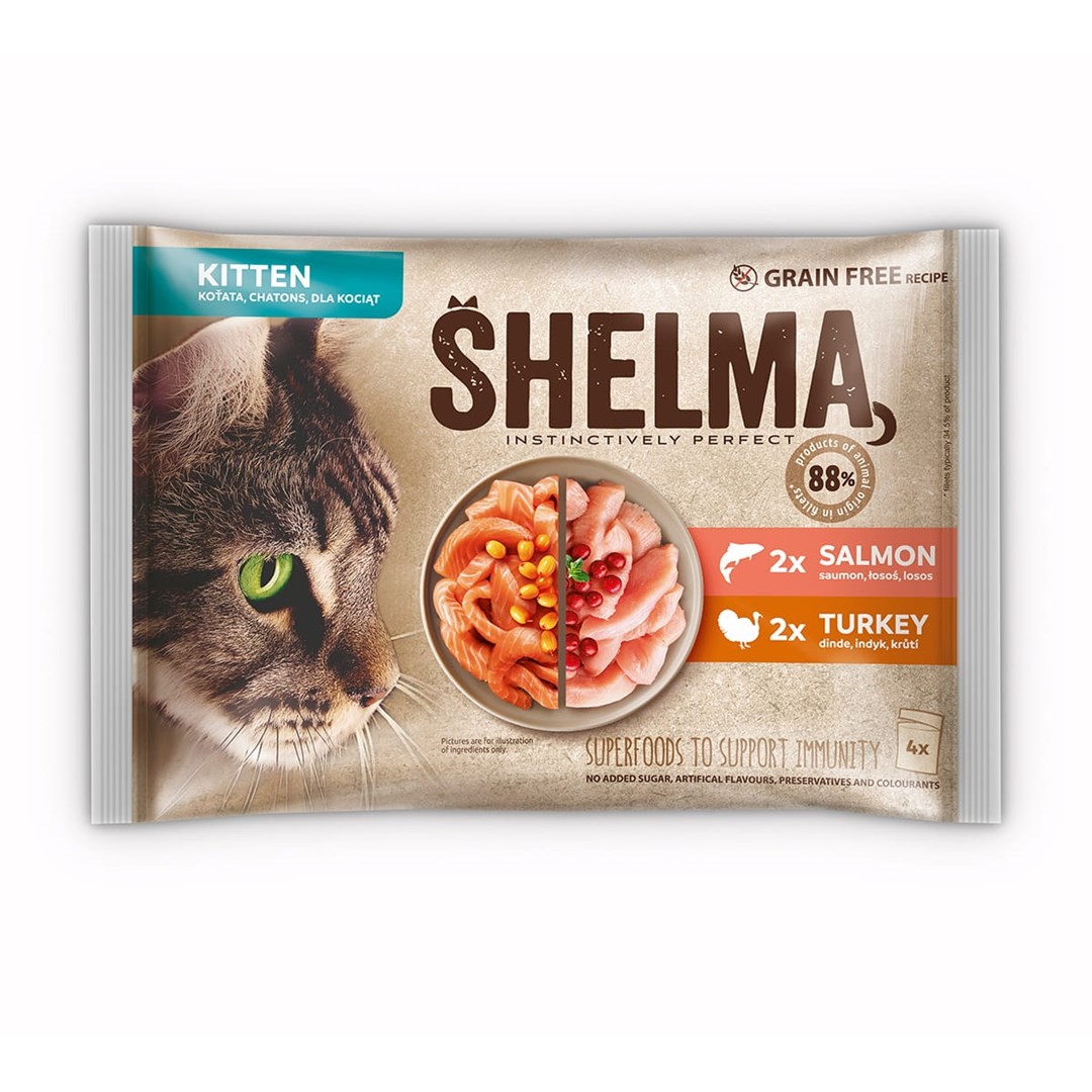 SHELMA saszetki dla kociąt 4x85g - 499g — zdjęcie 1 z 3