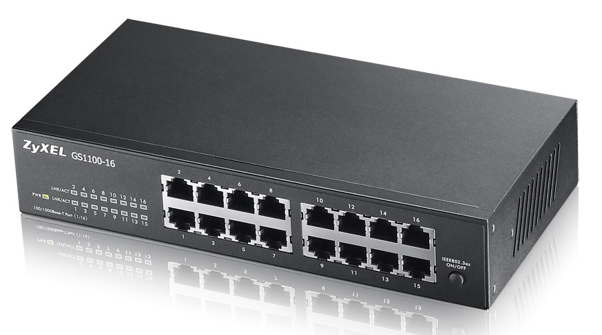 Switch Zyxel GS1100-16 16p Niezarządzany Gigabit — zdjęcie 1 z 8
