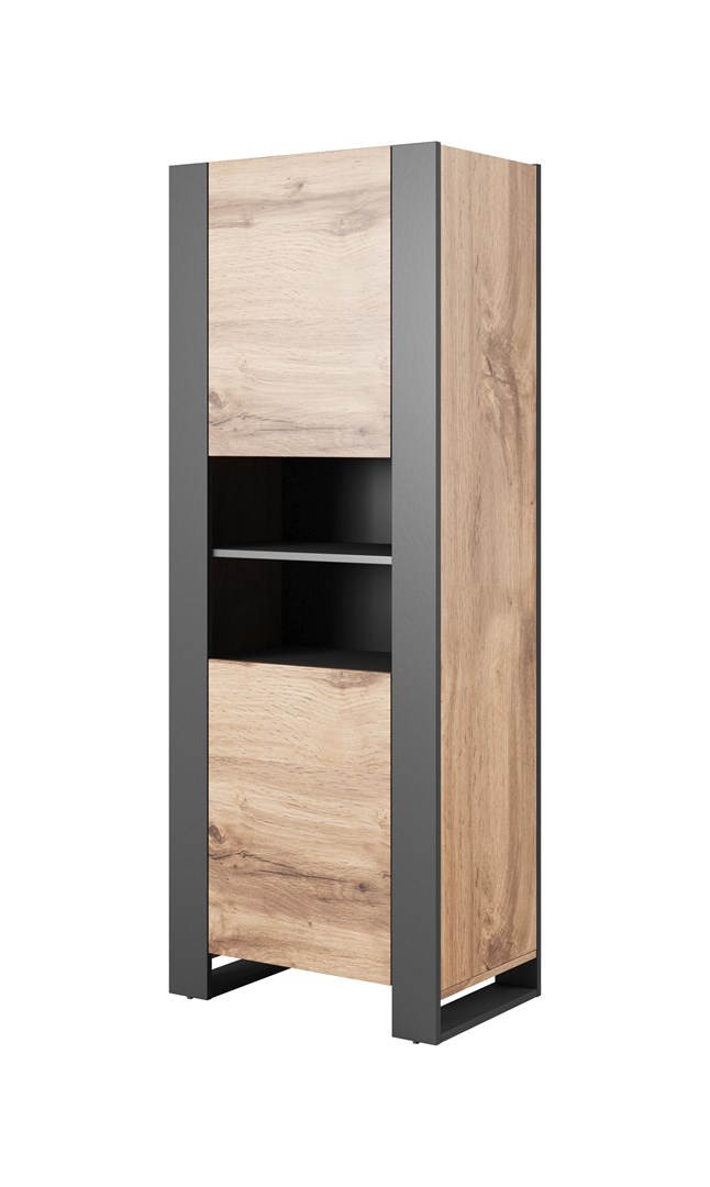 Regał WOOD 65x40x170 dąb wotan + antracyt — zdjęcie 1 z 4