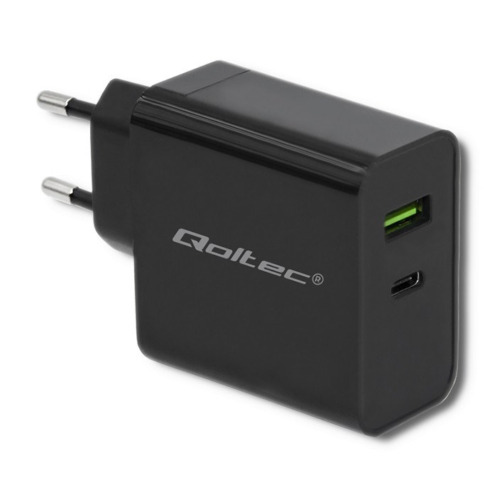 QOLTEC ŁADOWARKA SIECIOWA 42W | 5-20V | 2.25-3A | CZARNA — zdjęcie 1 z 7