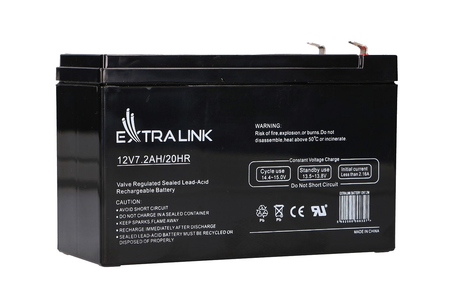 EXTRALINK AKUMULATOR BEZOBSŁUGOWY AGM 12V 7,2AH 7A — zdjęcie 1 z 6