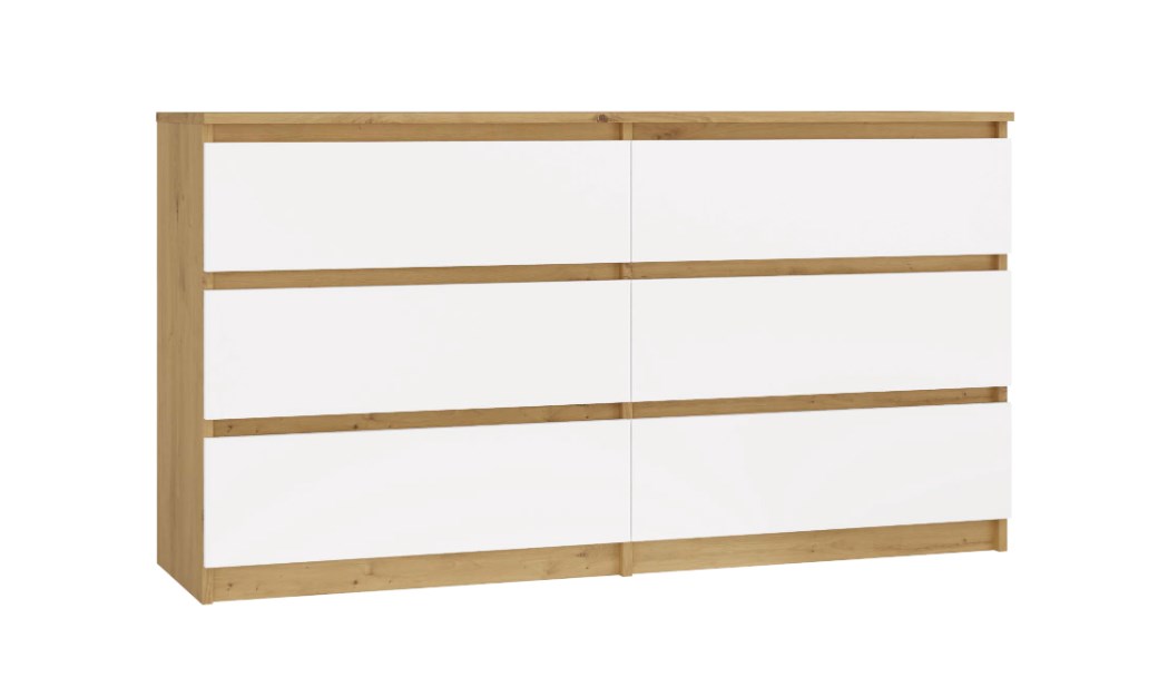 M6 MALWA KOMODA 140 CM 6 SZUFLAD ART/BIEL — zdjęcie 1 z 8
