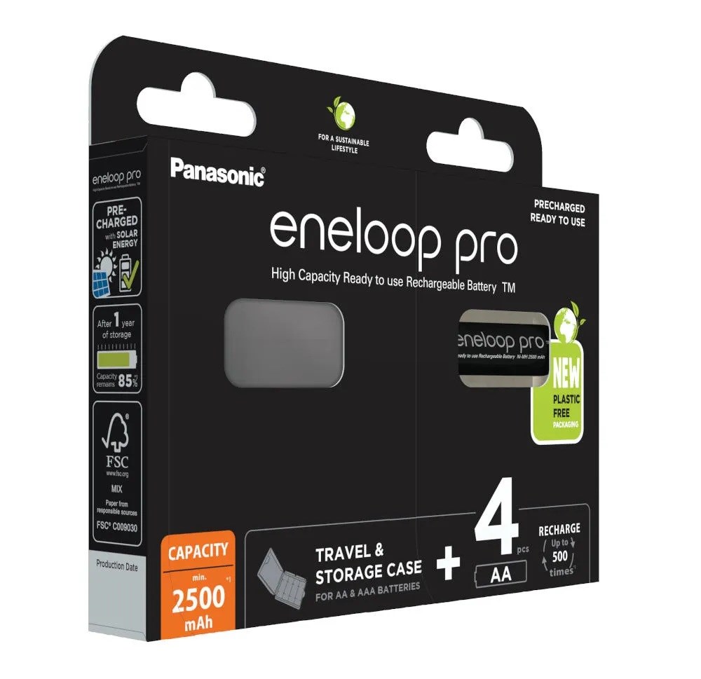 PANASONIC ENELOOP PRO AA 2500mAh 4 szt + box — zdjęcie 1 z 3