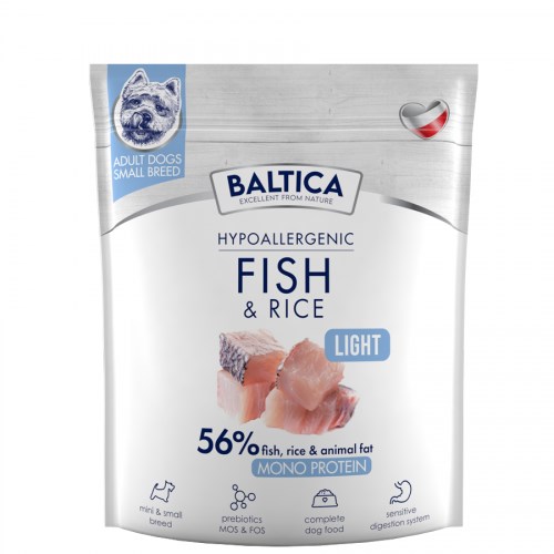 BALTICA NUTRACEUTIC Hypoallergenic Fish & Rice Light XS/S 1kg — zdjęcie 1 z 2