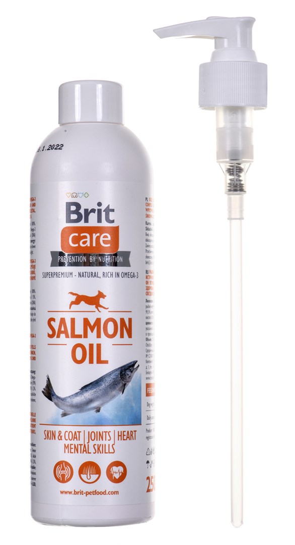 BRIT CARE Olej z łososia 250 ml - suplement dla psów i kotów — zdjęcie 1 z 3