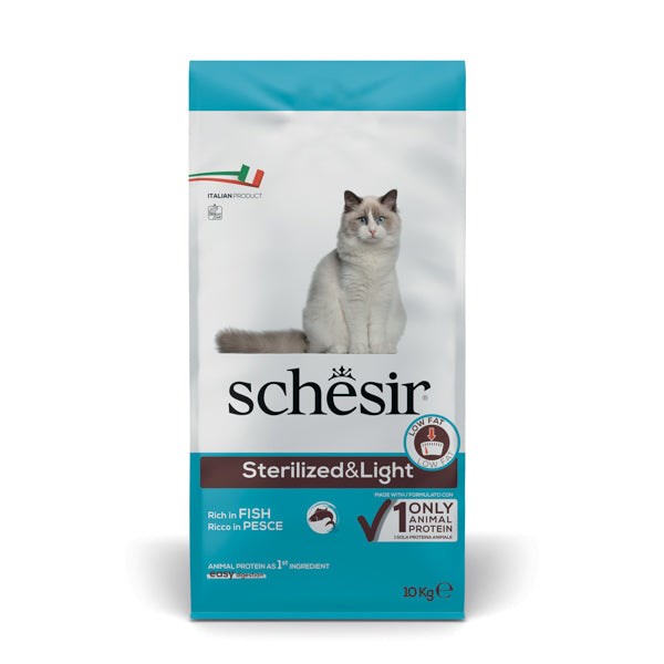 SCHESIR Sterilized Bogata w rybę 10kg - Karma Sucha