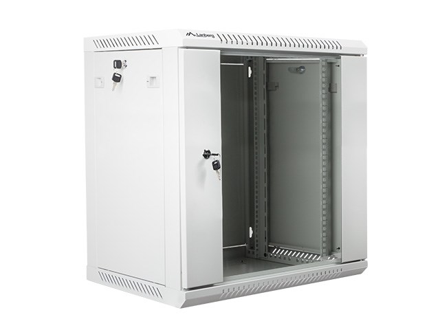 Szafa rack Lanberg WF01-6412-10S, 12U, 635mm, szklana, szara — zdjęcie 1 z 5