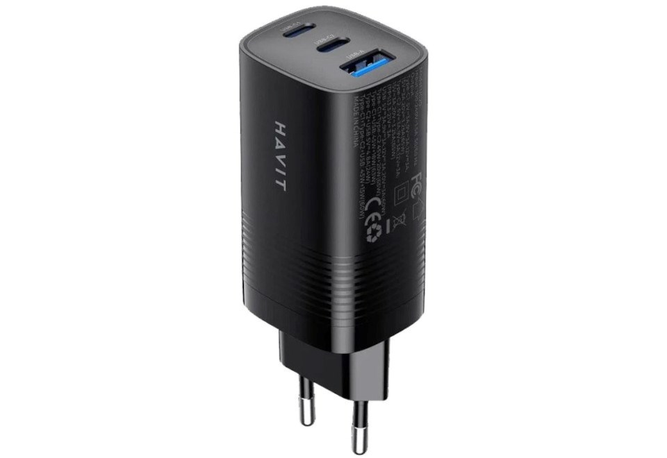 Ładowarka Havit UC20 EU USB-C+USB-C+USB-A (czarny) — zdjęcie 1 z 5