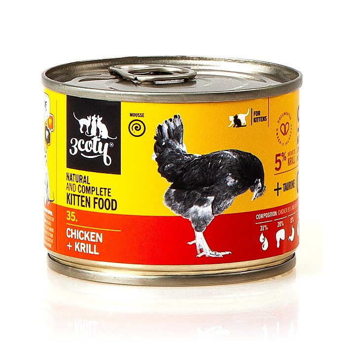 3Coty CHICKEN + KRILL for Kittens 180g — zdjęcie 1 z 5